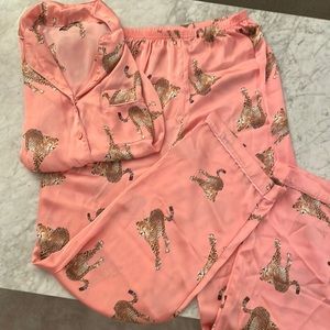 Kittenish pink leopard pjs